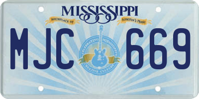 MS license plate MJC669