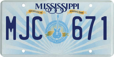 MS license plate MJC671