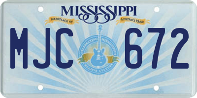 MS license plate MJC672