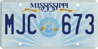 MS license plate MJC673