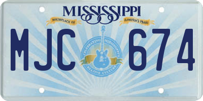 MS license plate MJC674