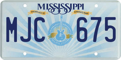 MS license plate MJC675