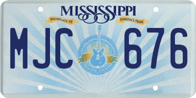 MS license plate MJC676