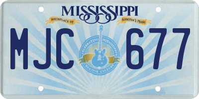MS license plate MJC677