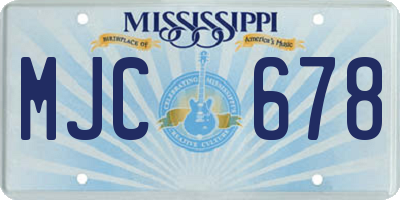MS license plate MJC678
