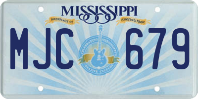 MS license plate MJC679