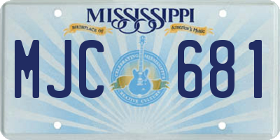 MS license plate MJC681