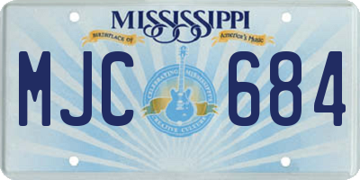 MS license plate MJC684