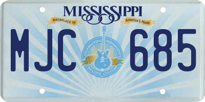 MS license plate MJC685