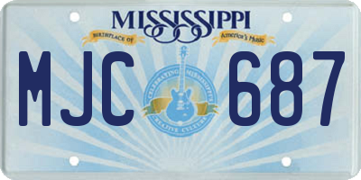 MS license plate MJC687