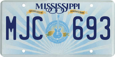 MS license plate MJC693