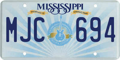 MS license plate MJC694