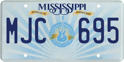 MS license plate MJC695