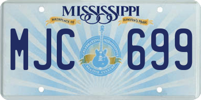 MS license plate MJC699
