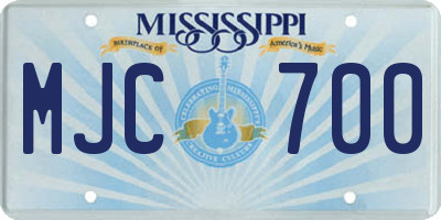 MS license plate MJC700