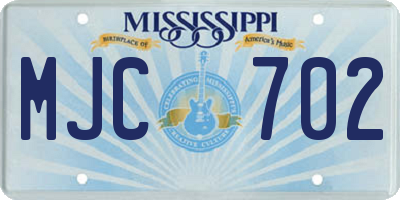 MS license plate MJC702