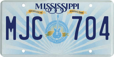 MS license plate MJC704