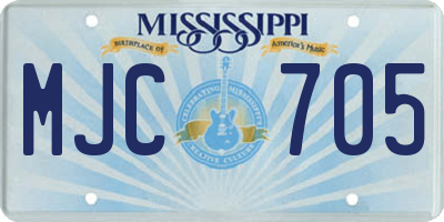 MS license plate MJC705