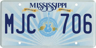 MS license plate MJC706