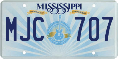 MS license plate MJC707
