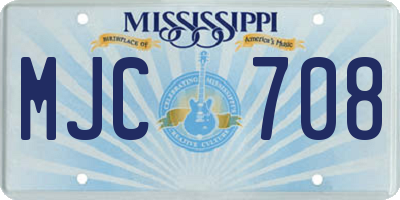 MS license plate MJC708