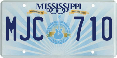 MS license plate MJC710