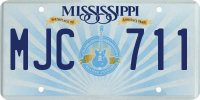 MS license plate MJC711