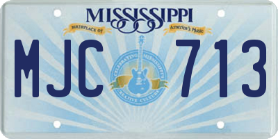 MS license plate MJC713