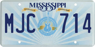 MS license plate MJC714
