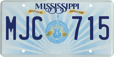 MS license plate MJC715