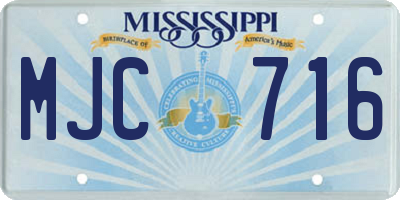 MS license plate MJC716