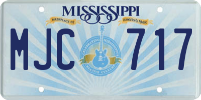 MS license plate MJC717