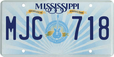 MS license plate MJC718