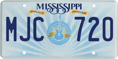 MS license plate MJC720