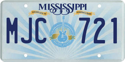MS license plate MJC721