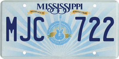 MS license plate MJC722