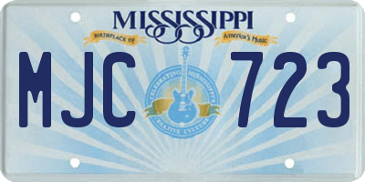 MS license plate MJC723