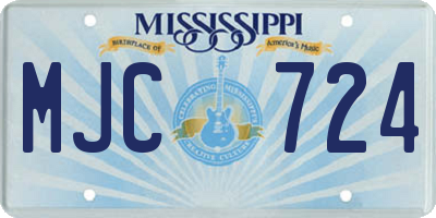 MS license plate MJC724