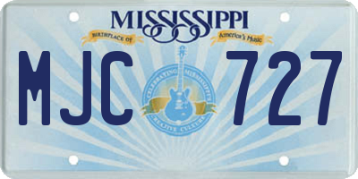 MS license plate MJC727