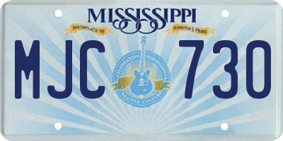 MS license plate MJC730