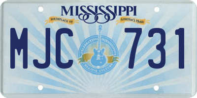 MS license plate MJC731