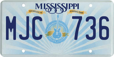MS license plate MJC736