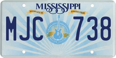 MS license plate MJC738