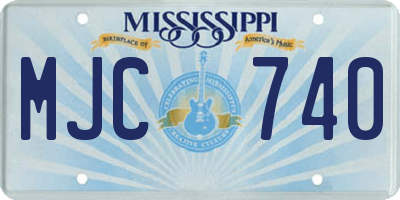 MS license plate MJC740
