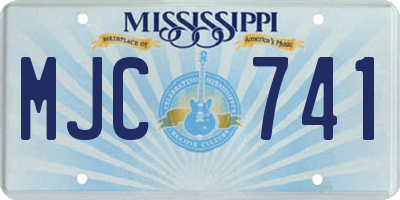 MS license plate MJC741