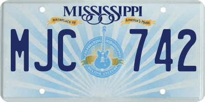MS license plate MJC742