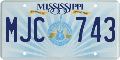 MS license plate MJC743