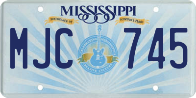 MS license plate MJC745