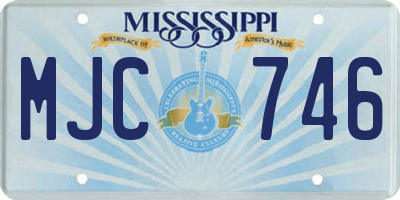 MS license plate MJC746