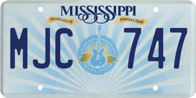 MS license plate MJC747